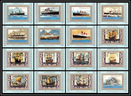 0070/ Ajman Deluxe Blocs ** MNH Michel N° 2861 / 2876 Bateau (boat-SHIP - Ships) Tirage Bleu - Bateaux