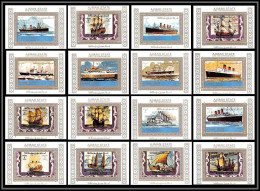 0069/ Ajman Deluxe Blocs ** MNH Michel N° 2861 / 2876 Bateau (boat-SHIP - Ships) Tirage Blanc - Bateaux