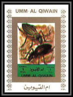 0036d/ Umm Al Qiwain Deluxe Blocs ** MNH Michel N°1351 Shift Color Error Scarabée Beetle Insect Blanc Non Dentelé Imperf - Umm Al-Qiwain