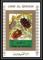 0036c Umm Al Qiwain Deluxe Blocs ** MNH N°1348 Shift Color Error Arlequin Acrocinus Longimanus Insect Blanc Imperf ND - Umm Al-Qiwain