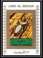 0036a Umm Al Qiwain Deluxe Bloc ** MNH N°1352 Shift Color Error Capricorne Capricorn Beetle Blanc Non Dentelé Imperf - Umm Al-Qiwain