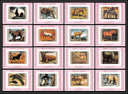 0050/ Umm Al Qiwain Deluxe Blocs ** MNH Michel N° 1370 / 1385 Animaux - Animals Rose Non Dentelé Imperf ** MNH - Autres & Non Classés