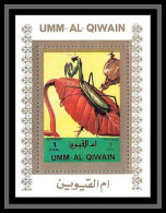 0036/ Umm Al Qiwain Deluxe Blocs ** MNH Michel N°1345 Mante Religieuse Praying Mantis Insect Blanc  - Umm Al-Qiwain