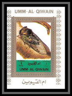 0036/ Umm Al Qiwain Deluxe Blocs ** MNH Michel N°1340 Cigale Cicada Insect Blanc  - Umm Al-Qiwain