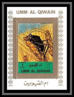 0036/ Umm Al Qiwain Deluxe Blocs ** MNH Michel N°1341 Criquet Cricket Insect Blanc  - Umm Al-Qiwain