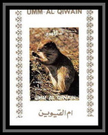 0035b/ Umm Al Qiwain Deluxe Blocs ** MNH Michel N°1145 Black Tailed Prairie Dog Nimals Blanc Non Dentelé Imperf - Umm Al-Qiwain