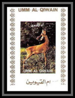 0035a/ Umm Al Qiwain Deluxe Blocs ** MNH Michel N° 1137 Roebuck Cervidé Animaux Animals Tirage Blanc Non Dentelé Imperf - Umm Al-Qiwain