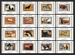 0048/ Umm Al Qiwain Deluxe Blocs ** MNH Michel N° 1370 / 1385 Animaux - Animals Tirage Blanc - Other & Unclassified
