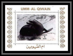 0033a/ Umm Al Qiwain Deluxe Blocs ** MNH Michel N° 1133 Seal (phoque) Animaux - Animals Tirage Blanc - Umm Al-Qiwain