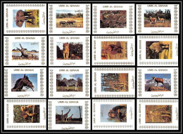 0043/ Umm Al Qiwain Deluxe Blocs ** MNH Michel N° 1002 / 1017 Animaux - Animals Tirage Blanc Non Dentelé Imperf - Other & Unclassified