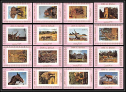 0044/ Umm Al Qiwain Deluxe Blocs ** MNH Michel N° 1002 / 1017 Animaux - Animals Tirage Rose Pink Non Dentelé Imperf - Other & Unclassified