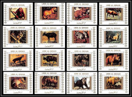0041/ Umm Al Qiwain Deluxe Blocs ** MNH Michel N° 1530 / 1545 Animaux - Animals Tirage Blanc - Autres & Non Classés