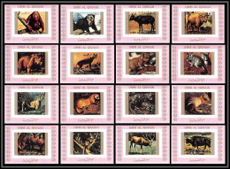 0042/ Umm Al Qiwain Deluxe Blocs ** MNH Michel N° 1530 / 1545 Animaux - Animals Rose Non Dentelé Imperf ** MNH - Umm Al-Qiwain