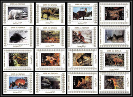 0033/ Umm Al Qiwain Deluxe Blocs ** MNH Michel N° 1130 / 1145 Animaux - Animals Tirage Blanc Bear Fox Squirrel Seal - Other & Unclassified