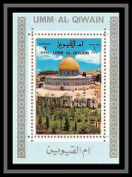 0023/ Umm Al Qiwain Deluxe Blocs ** MNH Michel N° 1687 / 1692 Arabian Landscapes Mosquée Mosque Tirage Bleu - Umm Al-Qiwain