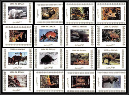0035/ Umm Al Qiwain Deluxe Blocs ** MNH Michel N° 1130 / 1145 Animaux - Animals Tirage Blanc Non Dentelé Imperf - Other & Unclassified