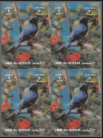 0443/ Umm Al Qiwain ** MNH N°1589 Oiseaux (birds) 3d PLASTIC BLOC 4 1972 Non Dentelé Imperf - Umm Al-Qaiwain