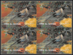0444/ Umm Al Qiwain ** MNH N°1590 Oiseaux (birds) 3d PLASTIC BLOC 4 1972 Non Dentelé Imperf - Umm Al-Qaiwain