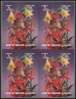 0435/ Umm Al Qiwain ** MNH N°1620 Fleur Flowers Flower Fleurs 3d PLASTIC BLOC 4 1972 Non Dentelé Imperf - Umm Al-Qiwain