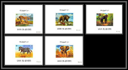 0461/ Umm Al Qiwain ** MNH N°478/482 Tigre Ours Gorille Zèbre éléphant Tiger Gorilla Deluxe Miniature Sheet ** MNH - Umm Al-Qiwain