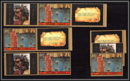 0374a/ Umm Al Qiwain ** MNH Michel N°900 A Dante Tableau (Painting) Vignettes Labels 4 Bocca Degli Abati - Religieux