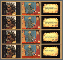 0358/ Umm Al Qiwain ** MNH Michel N°914 A Dante Tableau (Painting) Vignettes Labels Bloc 4 Justinian Giustiniano - Umm Al-Qiwain