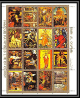 0311/ Umm Al Qiwain ** MNH Michel N° 970/985 The Life Of The Christ Tableau (tableaux Painting) Minisheet Karton Proof - Umm Al-Qiwain