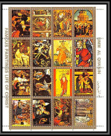 0311/ Umm Al Qiwain ** MNH Michel N° 970/985 The Life Of The Christ Tableau (tableaux Painting) Minisheet Karton Proof - Religious