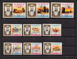 0266 Umm Al Qiwain N°1/9 A Timbres OR Gold Cheikh Ali Ben Ahmed Al Molla 1964 Animaux Animals OFFICIAL STAMPS - Umm Al-Qiwain