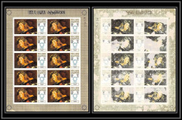 0320/ Umm Al Qiwain Michel N° 218 B Titian Error Printed On Both Sides. Non Dentelé Imperf Mint Feuille Sheet - Religie