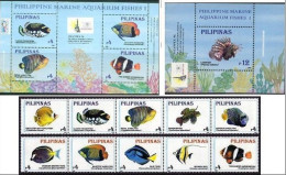 Philippines - 1996 - Fish - Yv 2233/42 + Bf 100/101 - Fishes