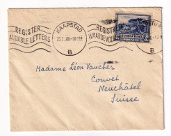 Kaapstad 1938 Cape Town Le Cap Suid Afrika South Africa Afrique Du Sud Neuchâtel Suisse Switzerland Léon Vaucher - Lettres & Documents