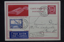 BELGIQUE - Entier Postal + Compléments De Bruxelles Pour Paris Par Avion En 1931 - L 153051 - Postcards 1909-1934