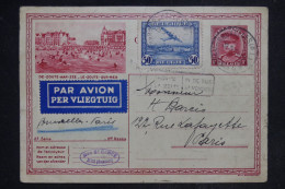 BELGIQUE - Entier Postal + Complément De Bruxelles Pour Paris Par Avion En 1935 - L 153052 - Cartes Postales 1934-1951