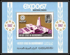 Aden - 1025 Qu'aiti State In Hadramaut Bloc ** MNH N°13 A EXPO 67 Exposition Universelle Montreal Canada Cote 12 Euros - Yemen