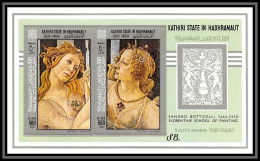 Aden - 1018 Kathiri State Of Seiyun - Bloc ** MNH N°18 A Tableau Tableaux Paintings Sandro Botticelli Cote 16 - Yemen