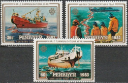 Penrhyn - 1983 - Pacific Communication Technologies - Yv 237/39 - Maritime