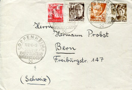 X0745 Saar/sarre Circuled Cover 1948 From Oppenheim Deutsche Weinstadt, To Switzerland - Rhénanie-Palatinat