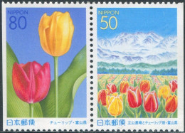 Japón 2000 Correo 2814a/15b **/MNH Tulipanes. (2val.) / De CRNT. - Nuovi