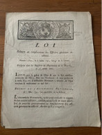 Décret De Loi Pour Sarrebourg Moselle  1792 Officiers Généraux - Documents Historiques