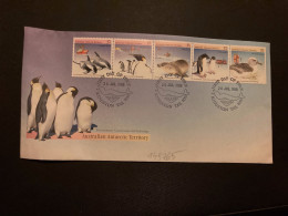 LETTRE 37c X5 DOLPHIN PENGUIN CRABEATER PENGUIN ALBATROSS OBL.20 JUL 1988 KINGSTON FDC - Lettres & Documents