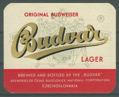 Tchécoslovaquie Tchéquie  Etiquette Bière Budvar Budweiser Czechoslovakia Czech Beer Label - Bier