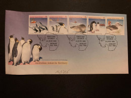 LETTRE 37c X5 DOLPHIN PENGUIN CRABEATER PENGUIN ALBATROSS OBL.20 JULY 1988 HOBART FDC - Covers & Documents