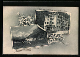 Cartolina Gressoney La Trinité, Grand Hotel Thedy, Hotel Moderne Gaby  - Sonstige & Ohne Zuordnung