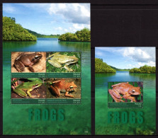 Palau - 2014 - Frogs - Yv 3017/20 + BF 302 - Grenouilles