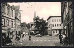 AK Vlotho, Langstrasse Mit Kreis-Sparkasse Und Geschäften  - Vlotho