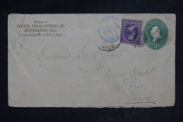 ETATS UNIS - Entier Postal + Complément De Southbridge Pour Paris En 1895 - L 153056 - ...-1900