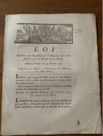 Décret De Loi Pour Sarrebourg Moselle  1792 Bataillon De Volontaires Nationaux à Nancy - Historical Documents