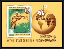 Aden - 1055 Kathiri State Of Seiyun ** MNH Bloc BF N°8 A Scout Jamboree Idaho Usa 1967 Scouting  - Unused Stamps