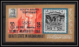 Aden - 1045 Qu'aiti State In Hadhramaut ** MNH N°222 B EFIMEX 1968 Stamps On Stamps Exhibition Mexico Non Dentelé Imperf - Filatelistische Tentoonstellingen
